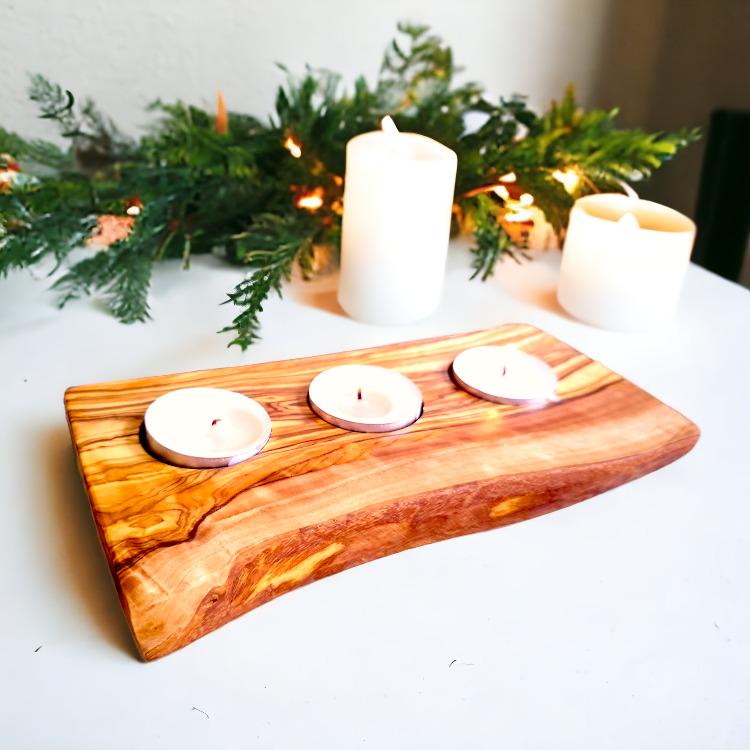 Flat candle holder 3 holes