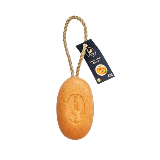 Apricot soap on a rope