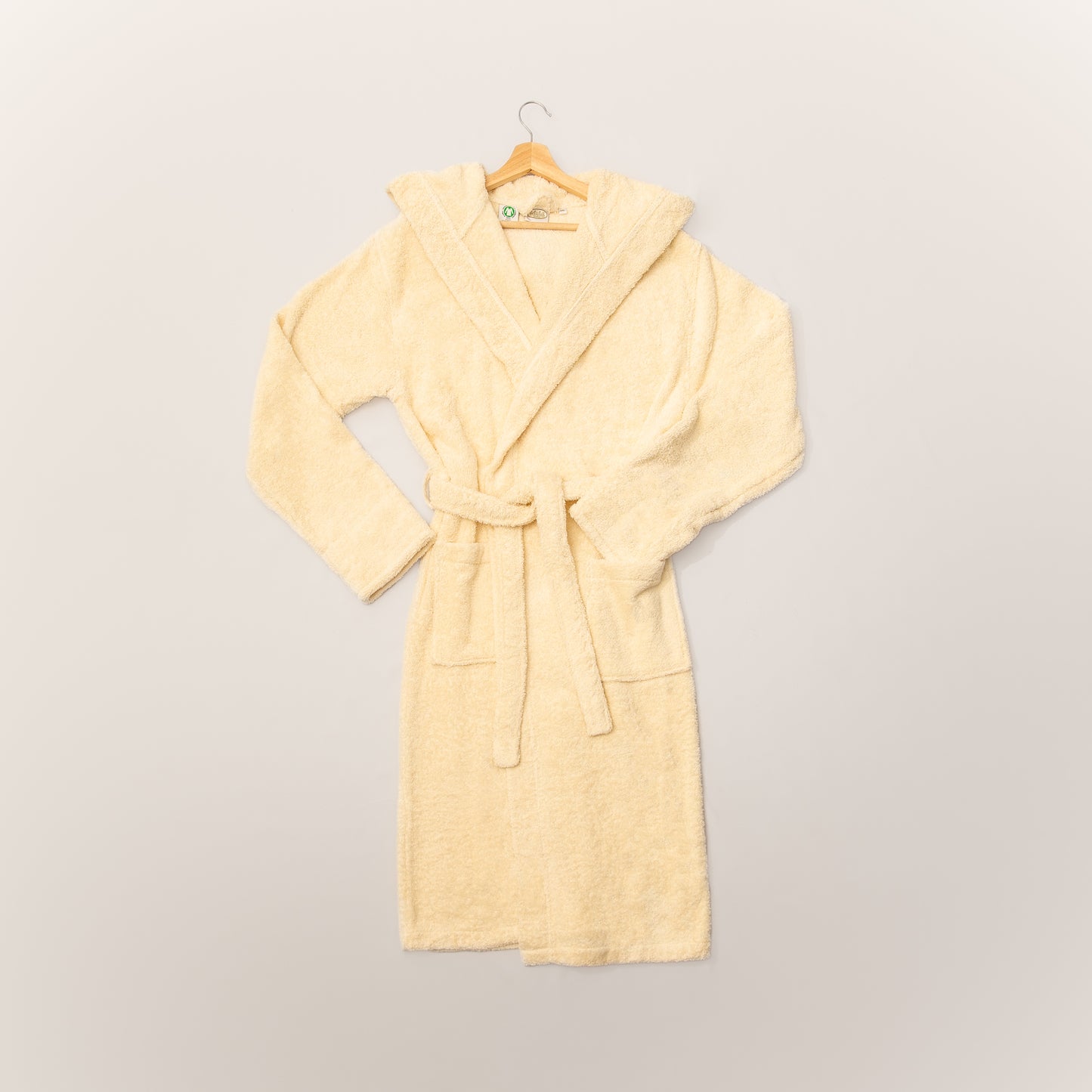 Organic cotton bathrobe shawl collar