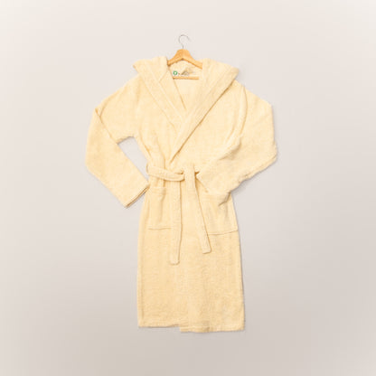 Organic cotton bathrobe shawl collar